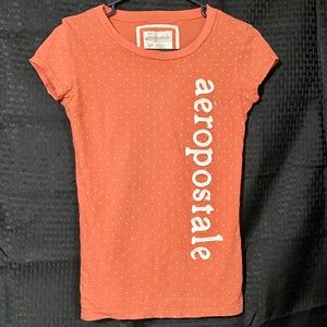 Aeropostale coral polka dot top
